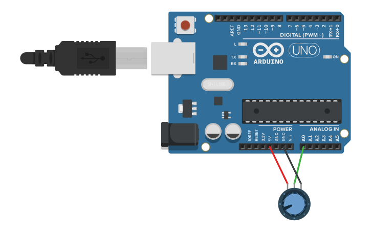 Circuit design potentiometer - Tinkercad