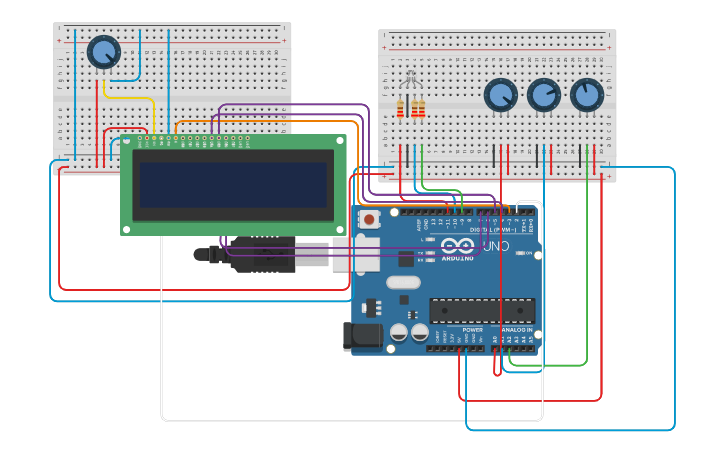 Circuit design RBD LED - Tinkercad