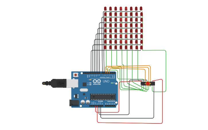 Circuit design Copy of 8x8 LED Matrix - Tinkercad