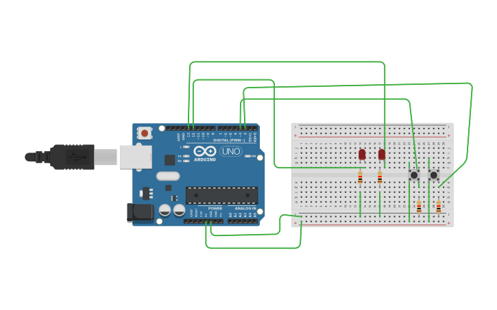 Circuit Design 2 Led Control Using Arduino Tinkercad 9858