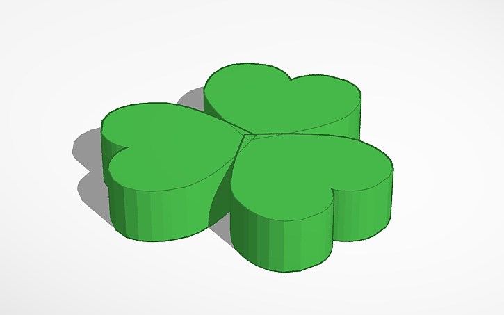 Clover Designcad 3D design 3 LEAF CLOVER - Tinkercad