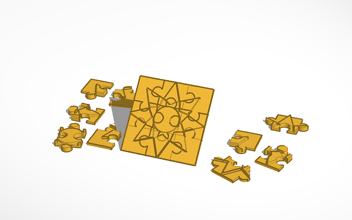 3D design 3X3 JIGSAW PUZZLE SUN - Tinkercad