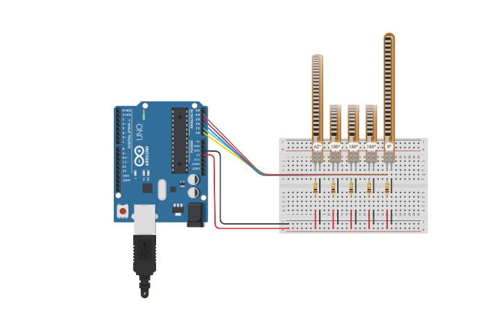 Circuit design Sensor Flex - Tinkercad
