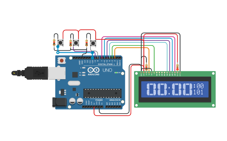 Circuit Design Digital Clock Tinkercad 1039