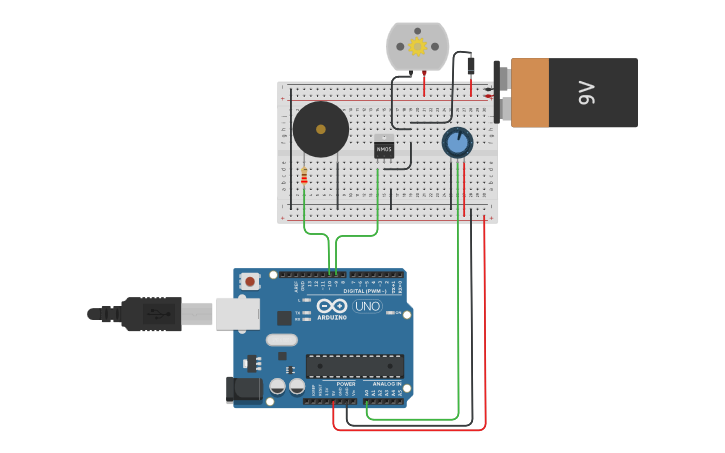 Circuit design Window Safety System | Tinkercad