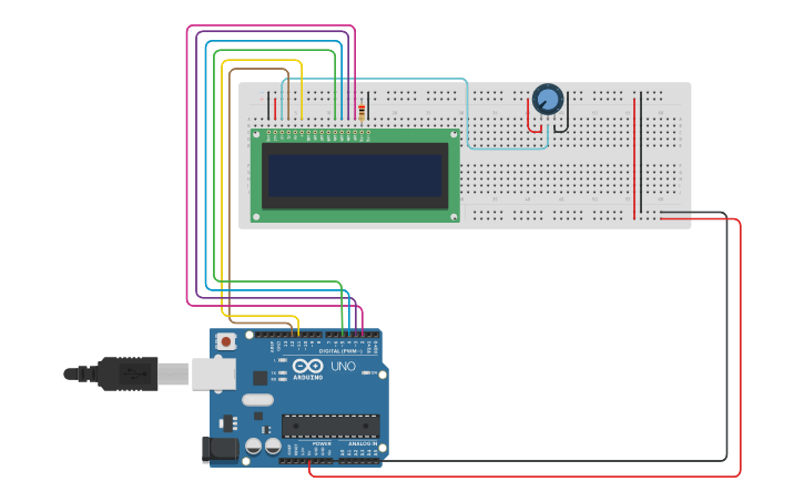Circuit design LCD | Tinkercad