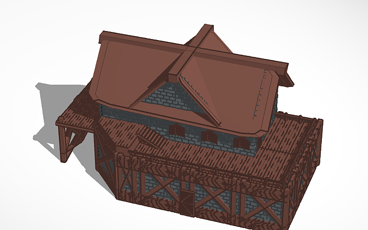 3D design Realistic Medieval Cabin 1 - Tinkercad