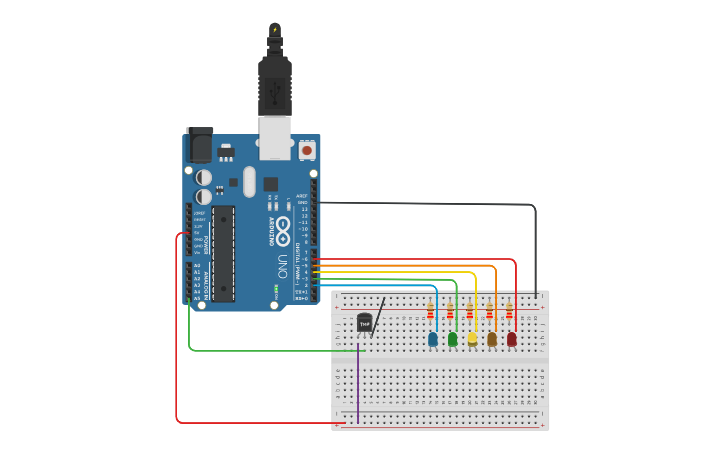 Circuit design TEMPERATURE SENSOR - Tinkercad