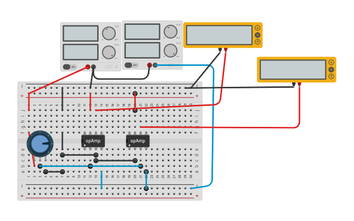Circuit design Practica 1 Inversor y no inversor CD - Tinkercad