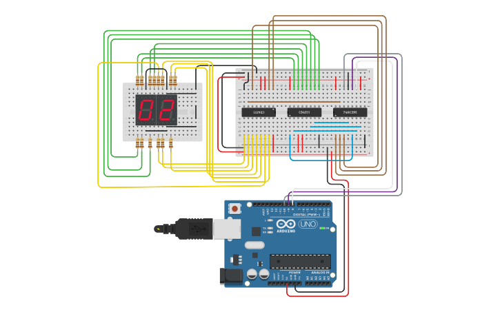 Circuit design 7 Segment Dual 00-99 Moppet - Tinkercad
