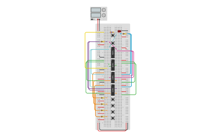 Circuit design multiplekser - Tinkercad