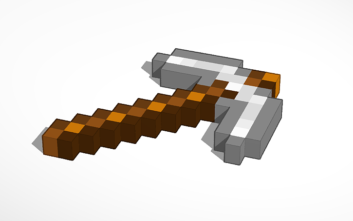 3D design minecraft iron pick-axe | Tinkercad