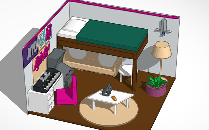 3D design Dorm Room - Tinkercad