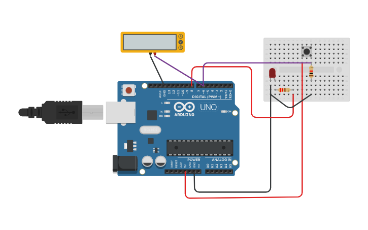Circuit design Arduino 1 LED-BOTON | Tinkercad
