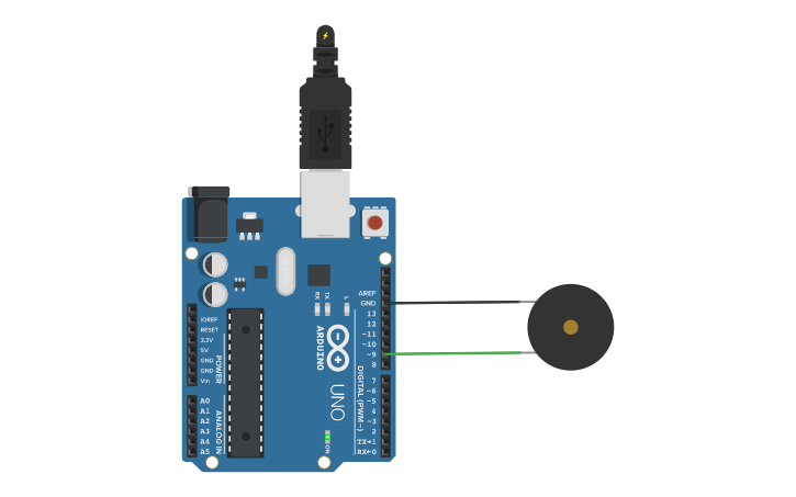 Circuit design Buzzer - Tinkercad
