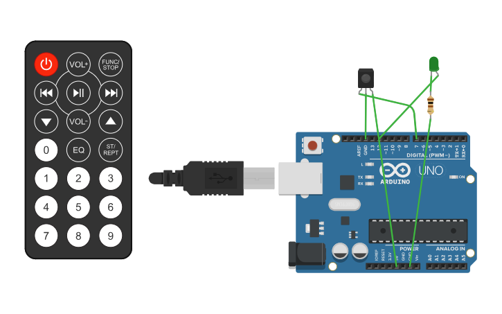 Circuit design Control LED Using IR Sensor - Tinkercad