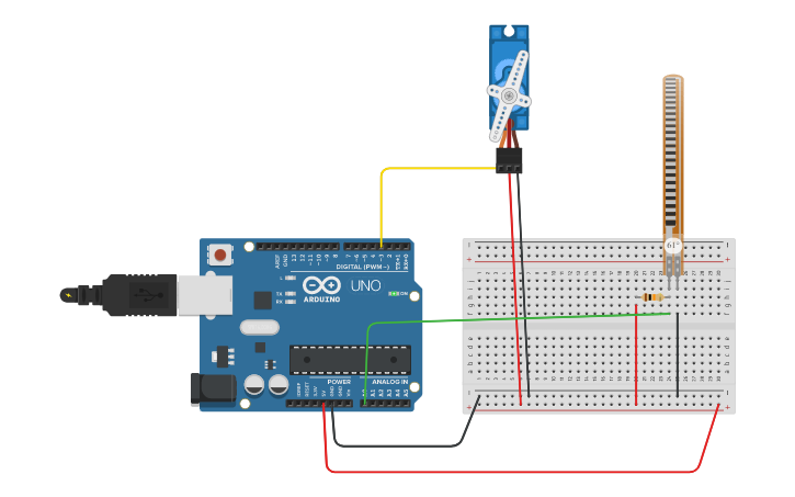 Circuit design Sensor Flex - Tinkercad