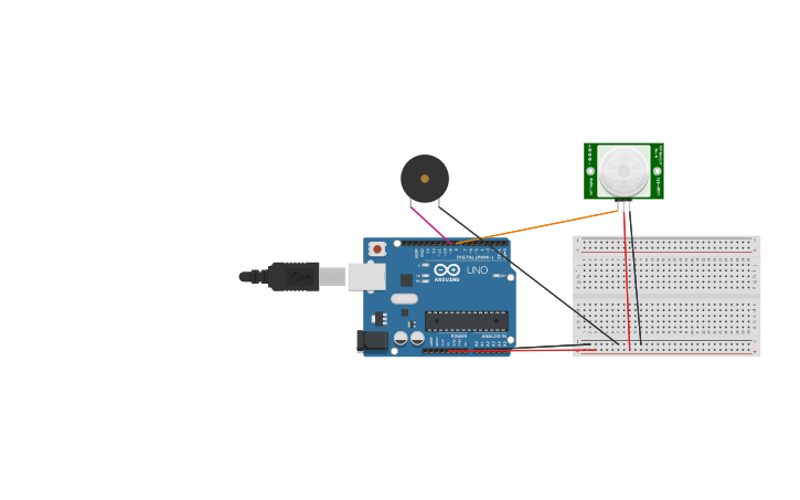 Circuit design Motion Alarm | Tinkercad