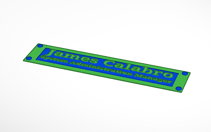 3D Design Name Plate With Depth Tinkercad