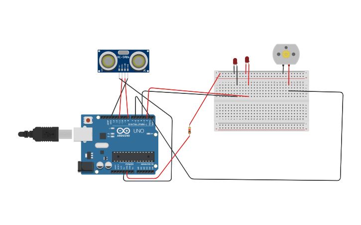Circuit design circuito con sensor ultrasonido_JulianLora8A - Tinkercad