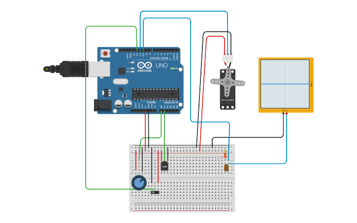 Circuit design sensors-actuators | Tinkercad