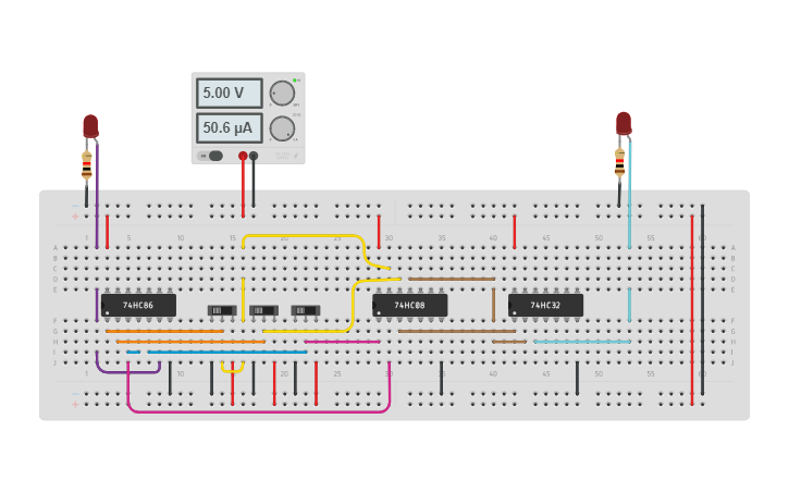 Circuit design EXP4:FULL ADDER using BASIC GATES | Tinkercad