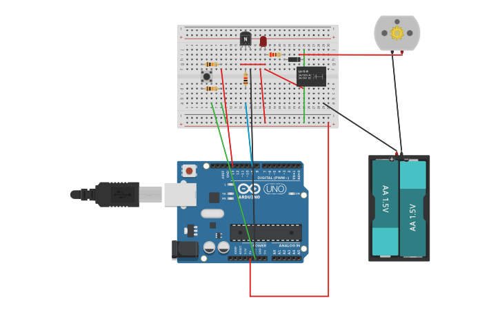 Circuit design Motor Control with an Arduino Uno - Tinkercad