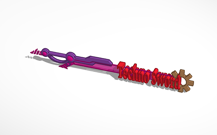 3d Design Techno Sword Tinkercad