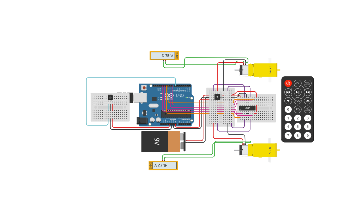 Circuit design Copy of Equivalent: 2-Wheel Self-Balancing Robot - Tinkercad