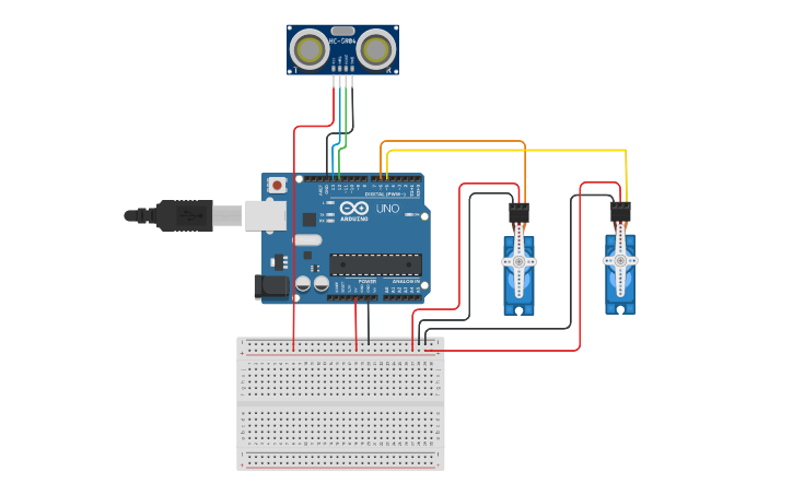 Circuit design AutomaticHandSanitizer - Tinkercad