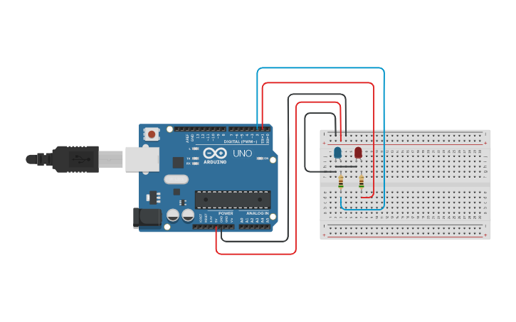 Circuit design BLINK LED (TUGASAN 1 AMALI ELEKTRONIK) - Tinkercad