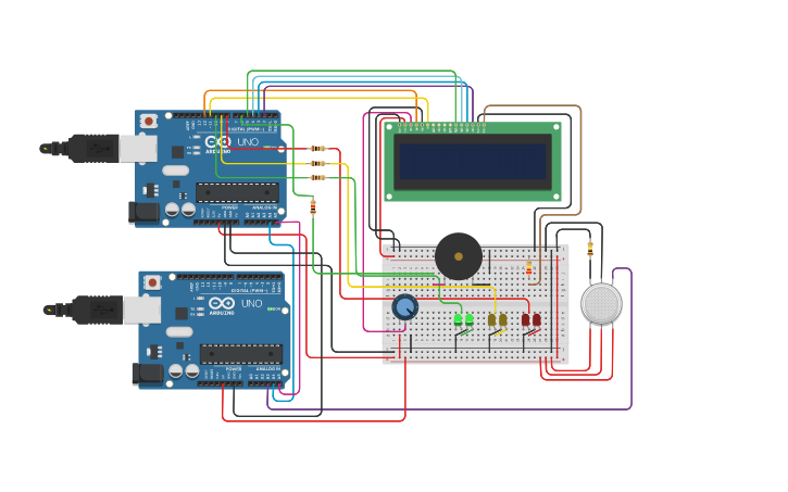 Circuit design Arduino Fire Alarm - Tinkercad