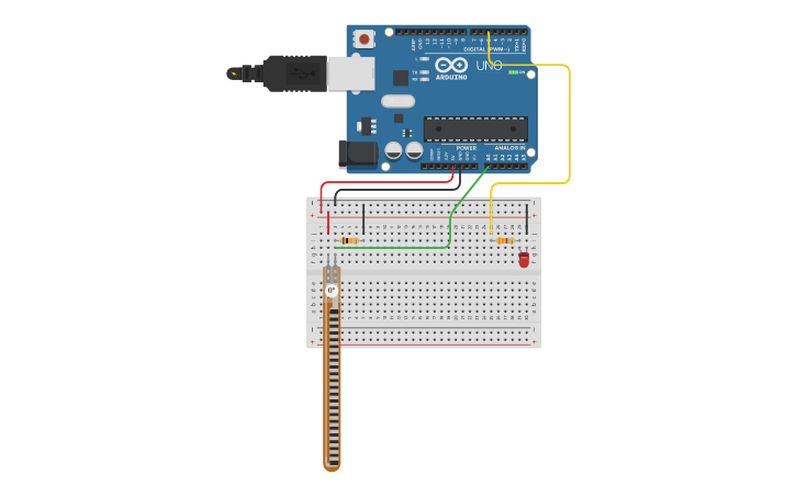 Circuit design Flex Sensor | Tinkercad