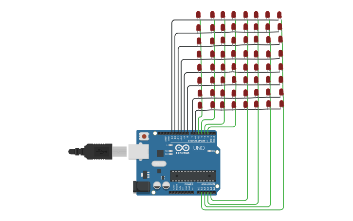 Circuit design Random Pattern 8X8 LED Grid - Tinkercad