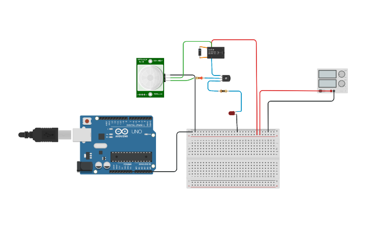 Circuit design PIR SENSOR - Tinkercad