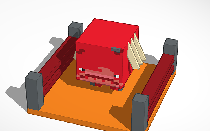 Minecraft First Strider Model 3D design Minecraft Strider - Tinkercad