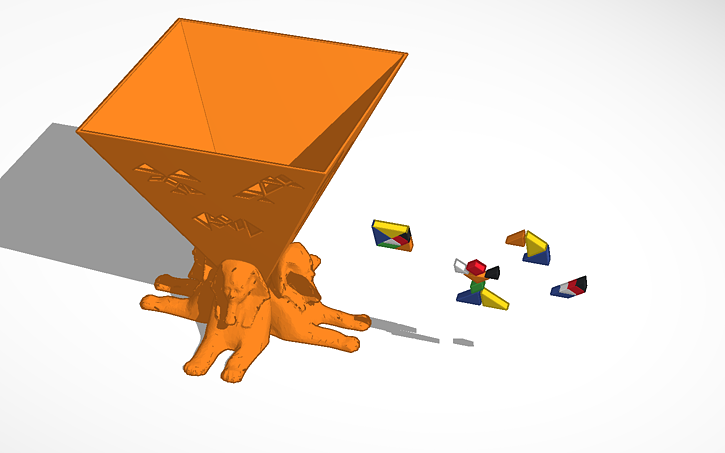 Pyramid Tangram 3D design Copy of 3D Tangram Pyramid Sphinx Holder | Tinkercad