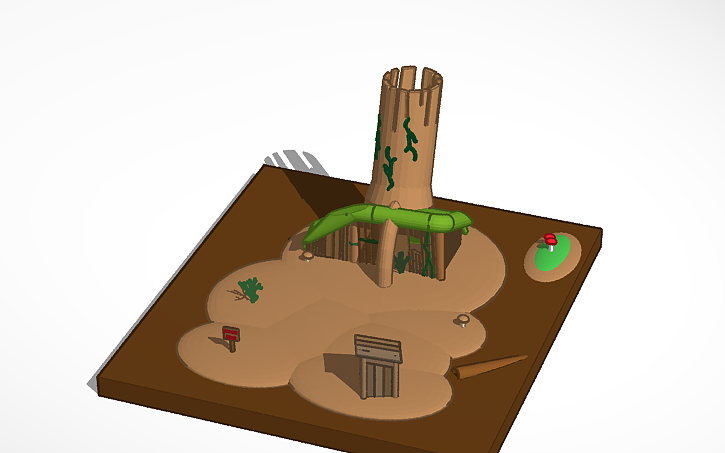 3D design Shrek's swamp model Tinkercad
