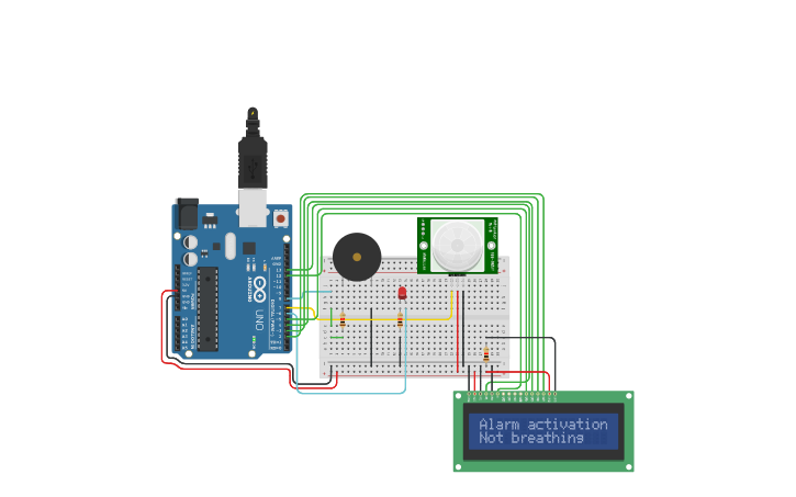 Circuit design PIR - Tinkercad