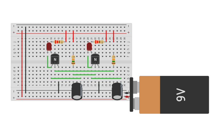 Copy Of Astable Multivibrator With Transistor Tinkercad