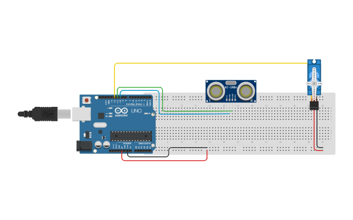 Circuit design Arduino Radar - Tinkercad