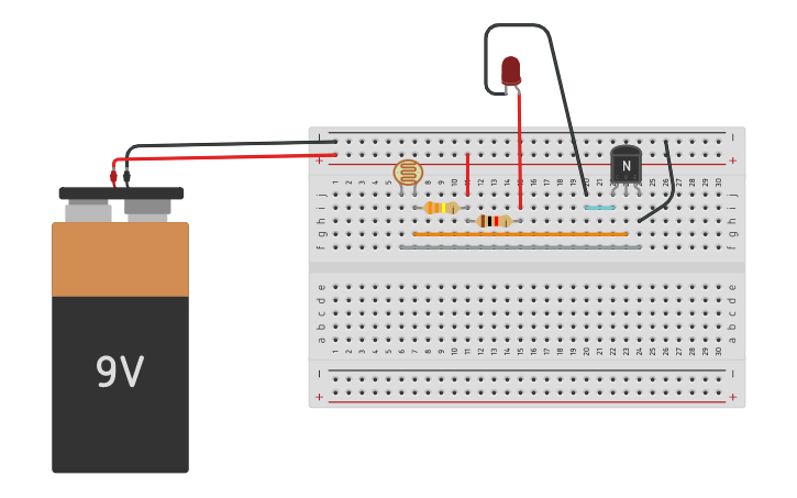 Circuit design Automatic Night Light Simulation | Tinkercad