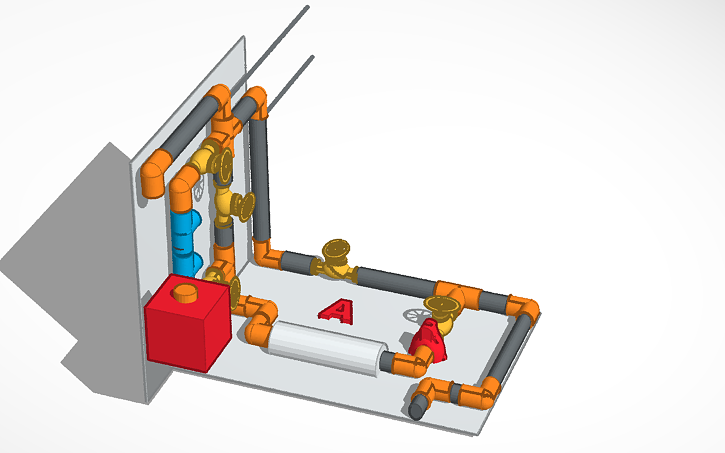 3D design Piscine pool plumbing circuit - Tinkercad