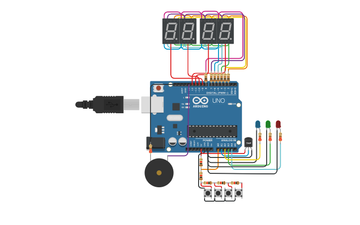 Circuit design Copy of Test reloj inteligente - Tinkercad
