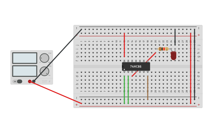 Circuit design 74LS86 - Tinkercad