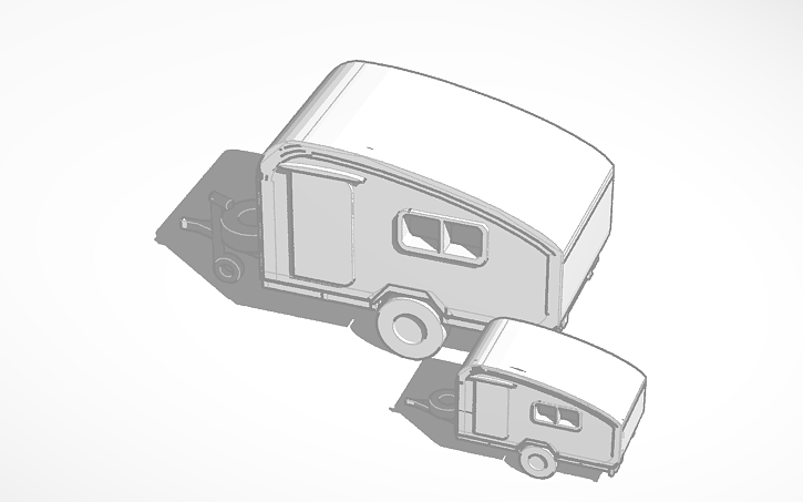 Caravan Designcad 3D design Printable Teardrop caravan v4 - Tinkercad
