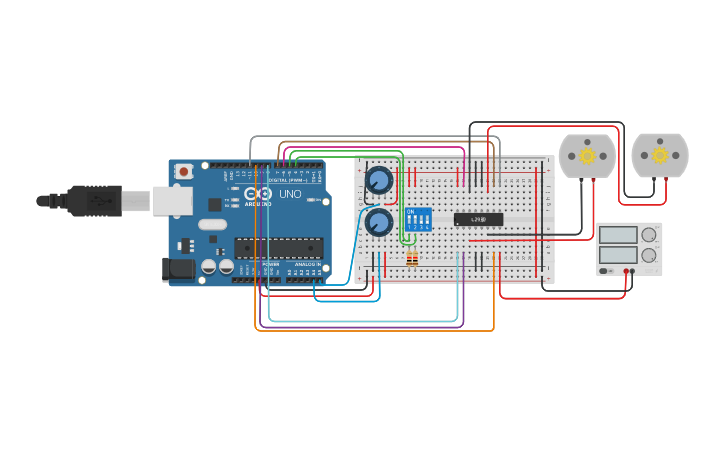 Circuit design DC MOTOR | Tinkercad