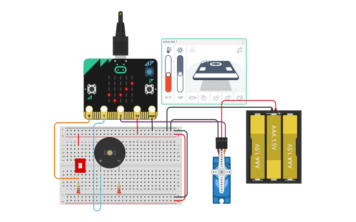 Circuit design Python 1 - Tinkercad