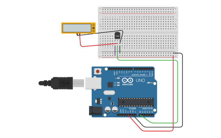 Circuit design Week 3 Part 2: TMP36 Temperature Sensor - Tinkercad