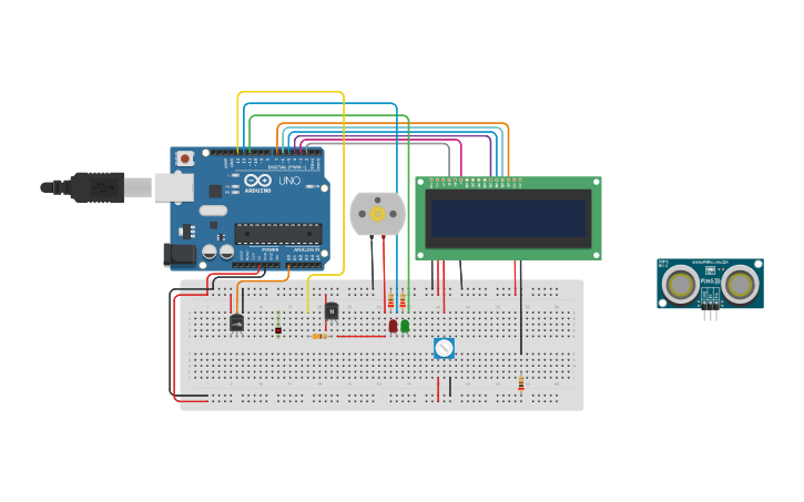 Circuit design Microfarm Automated plant watering system - Tinkercad